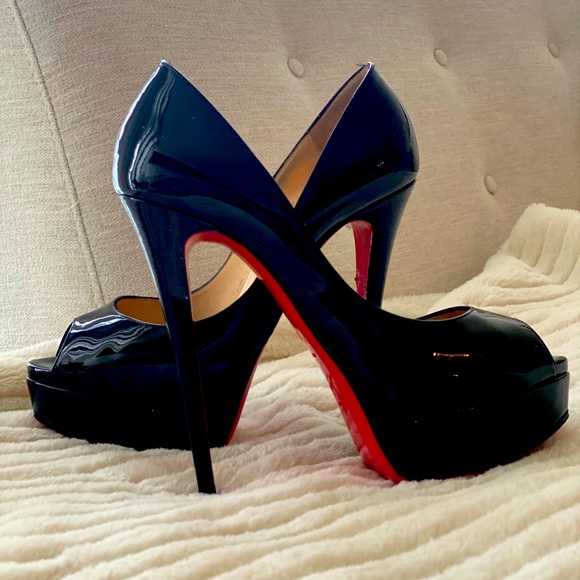 Christian Louboutin Womens Black Lady Peep - Picture 5 of 5